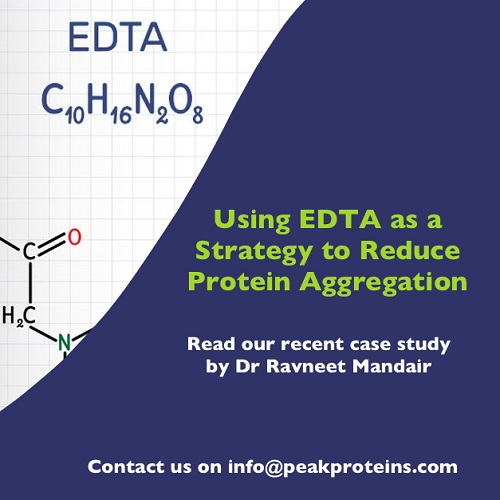 Using EDTA as a Strategy to Reduce Protein Aggregation by Peak Proteins