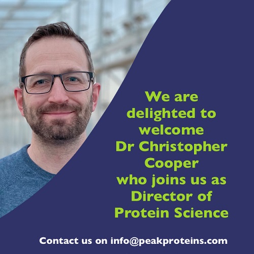 Peak Proteins Welcomes Dr Christopher Cooper