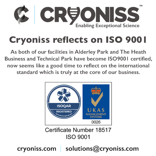 Cryoniss Reflects on ISO 9001